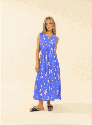 Alternative view of Vestido Loto Azul