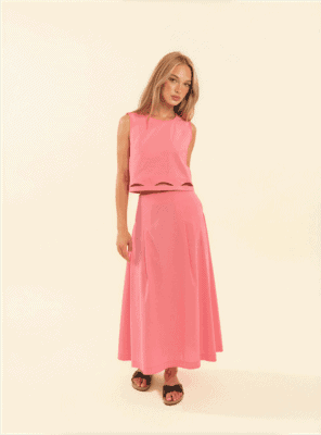 Falda petalo fucsia