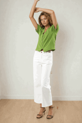 Alternative view of Camisa verde Nadege