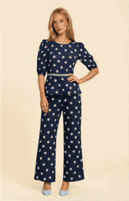 Pantalón Romina lunar azul