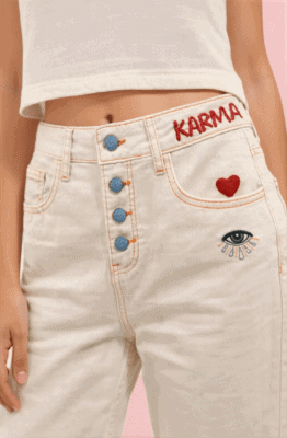 Alternative view of Pantalon denim crudo Karma