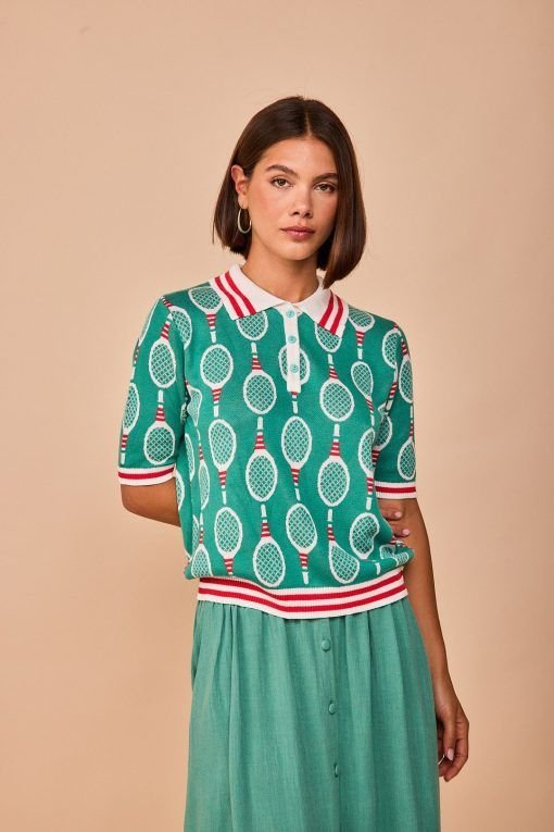 Polo de punto raquetas