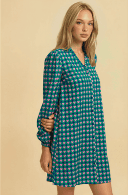 Alternative view of Vestido corto estampado de corazones