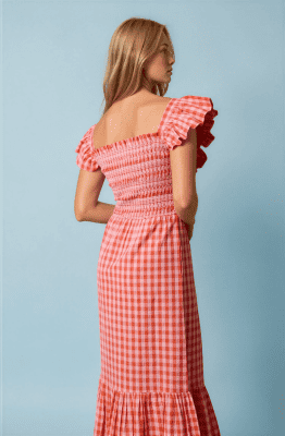 Alternative view of Vestido midi vichy rojo