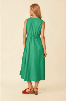 Alternative view of Vestido midi verde sin mangas