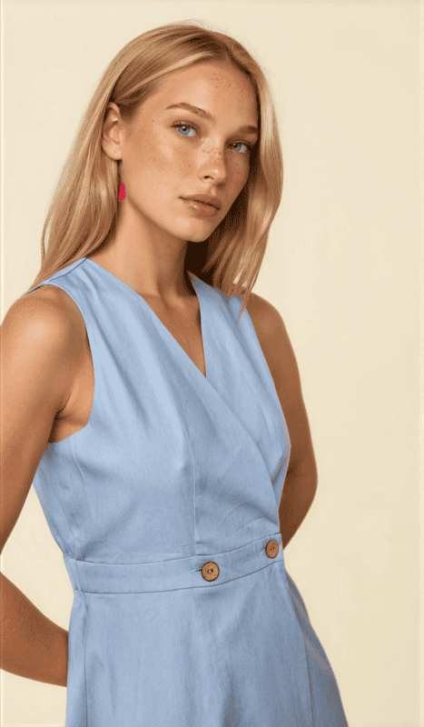 Alternative view of Vestido midi vaquero sin mangas