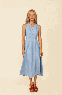 Vestido midi vaquero sin mangas