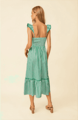 Alternative view of Vestido midi tirantes rayas verdes
