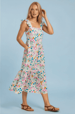 Vestido midi tirantes tropical