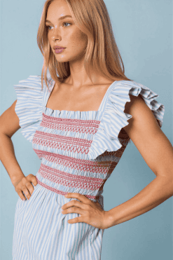 Vestido midi vichy azul