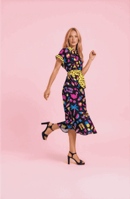 Vestido camisero midi in the night