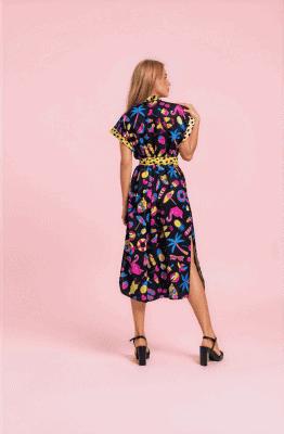 Alternative view of Vestido camisero midi in the night