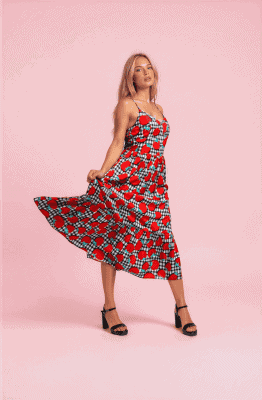 Vestido midi tomates