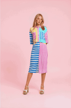 Alternative view of Camisa Crop rayas multicolor