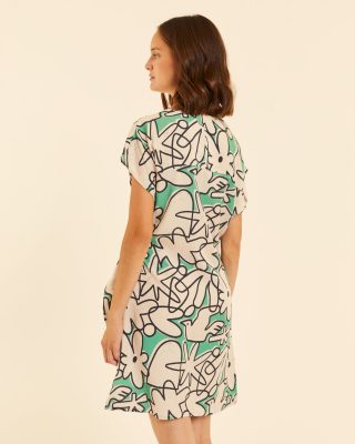 Alternative view of Vestido corto estampado artistico