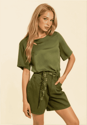 Alternative view of Blusa Florencia frunce verde