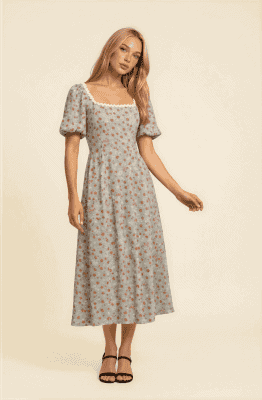 Vestido Candas flor verde