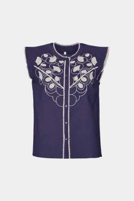 Alternative view of Camisa marino detalles bordados
