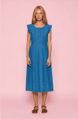 Alternative view of Vestido largo denim sin mangas
