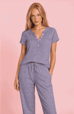 Camisa pico cuadro vichy