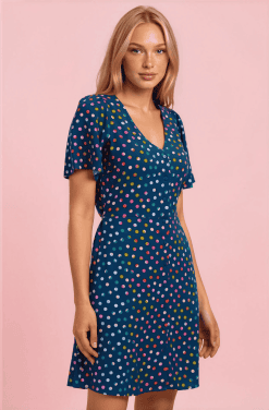 Vestido corto lunares colores