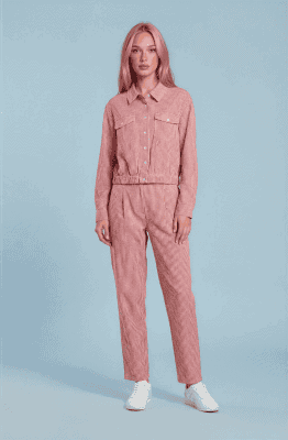 Camisa vichy rojo frunce cintura