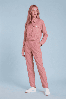 Pantalón recto vichy rojo