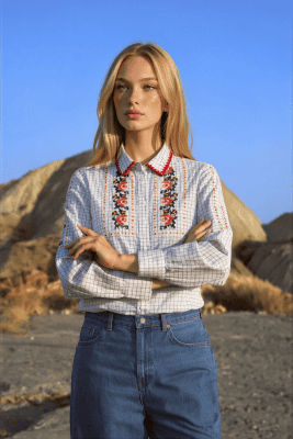 Alternative view of Camisa cuadros punto de cruz