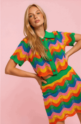 Top camisero calado multicolor