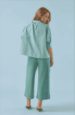 Alternative view of Camisa Simone rayas turquesa