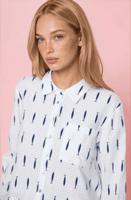 Camisa camisera blanca sardinas
