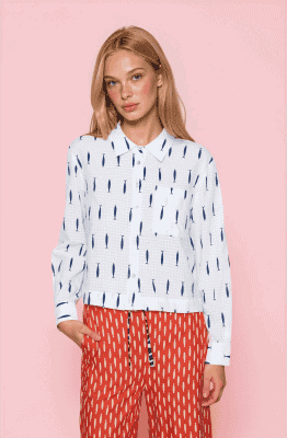 Alternative view of Camisa camisera blanca sardinas
