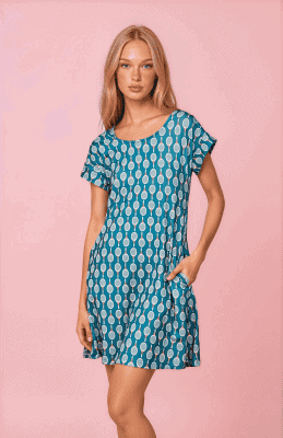 Vestido corto azul raquetas