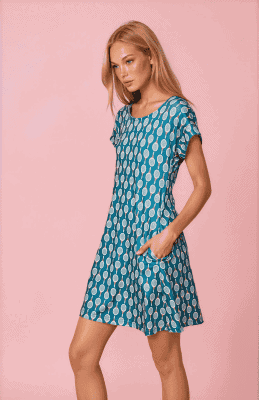 Alternative view of Vestido corto azul raquetas