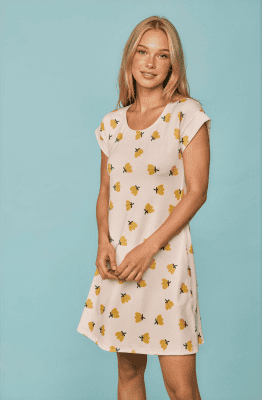 Alternative view of Vestido corto flores amarillas