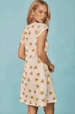 Vestido corto flores amarillas