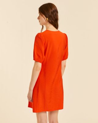 Alternative view of Vestido corto rojo botones marinos