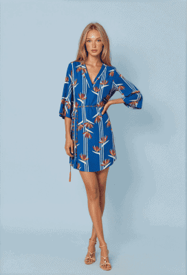 Vestido corto azulón floral