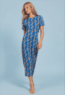Alternative view of Vestido punto azulón floral