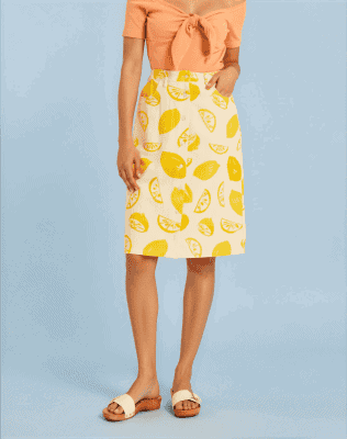 Alternative view of Falda estampado de limones
