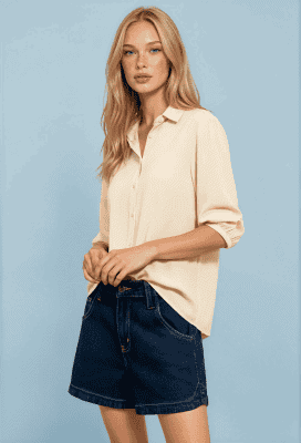 Camisa camisera blanco roto