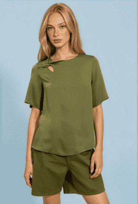 Blusa Florencia frunce verde
