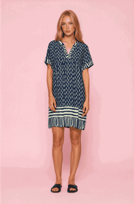 Alternative view of Vestido midi sardinas contraste