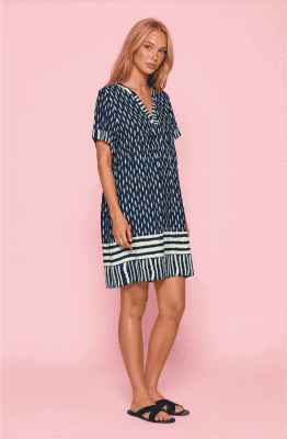 Vestido midi sardinas contraste