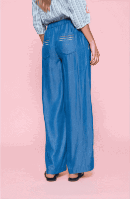 Alternative view of Pantalón denim detalles bordados fluor